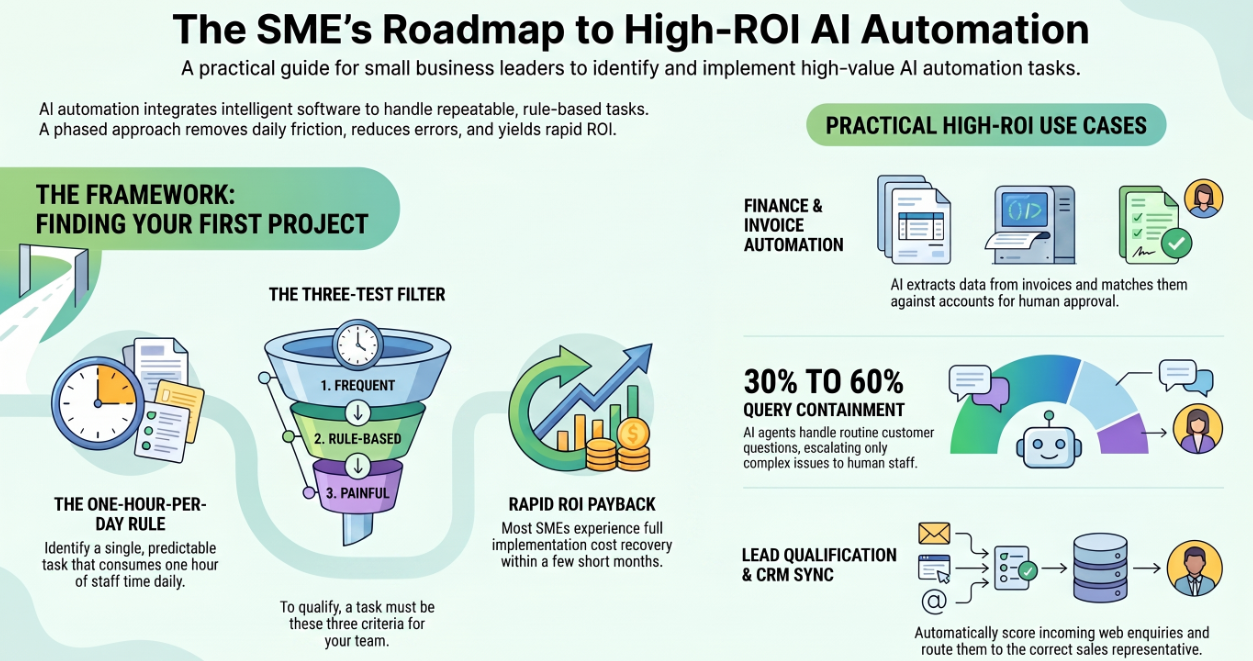 AI Automation and High ROI Use Cases Infographic