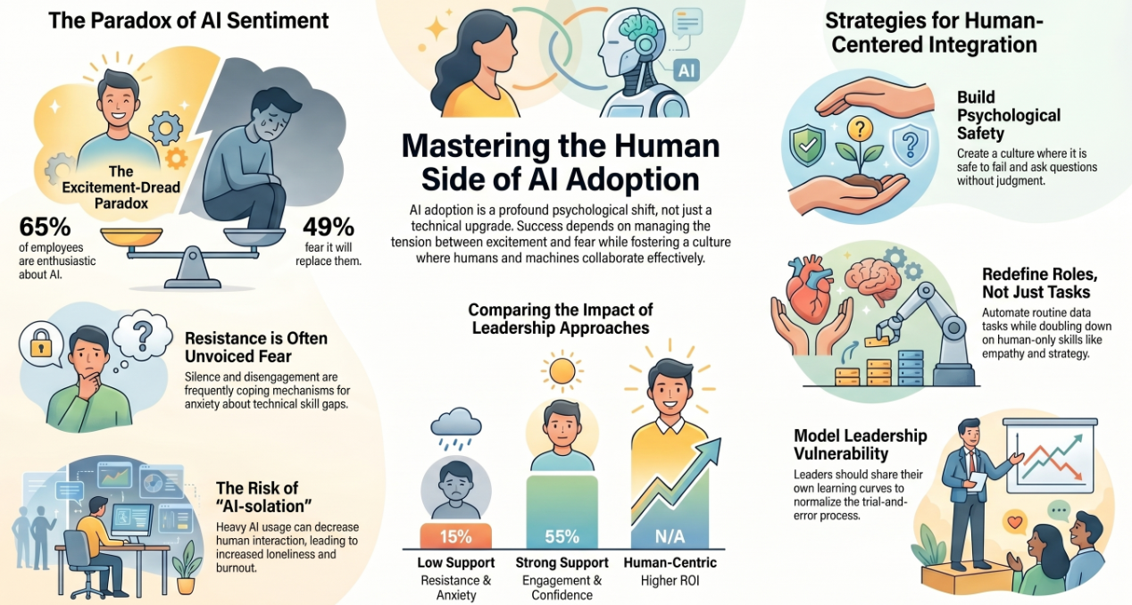 Employee Engagement During AI Adoption Infographic
